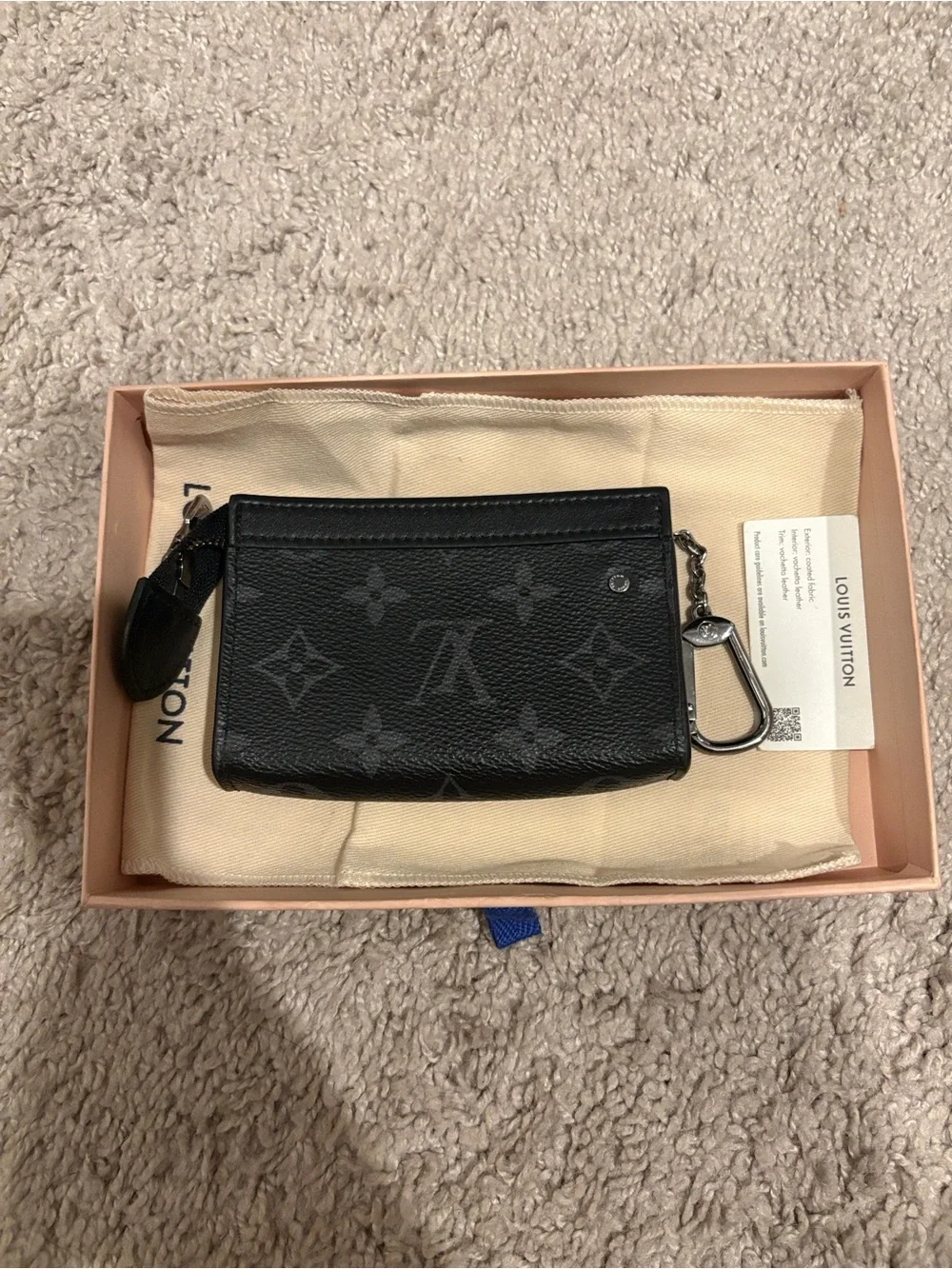 Louis Vuitton Black Monogram Card & Key Pouch